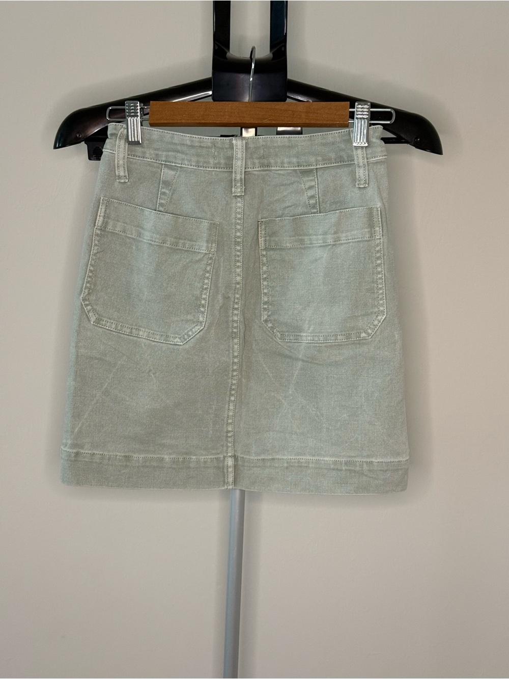 Madewell Button-Front Denim Mini Skirt Size 24 – Sage Green - Picture 5 of 9
